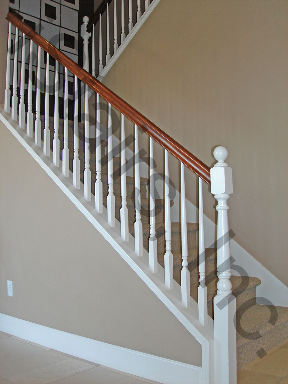 design Your Stairs! Paint grade w/beech rail turned post-to-post